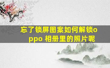 忘了锁屏图案如何解锁oppo 相册里的照片呢